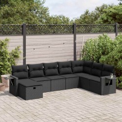 Salon de jardin avec coussins 7 pcs gris résine tressée 493686493686