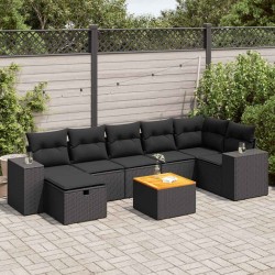 Salon de jardin avec coussins 7 pcs gris résine tressée 493689493689