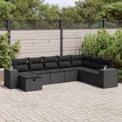 Salon de jardin avec coussins 7 pcs gris résine tressée 493693493693