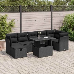Salon de jardin avec coussins 7 pcs gris résine tressée 493699493699