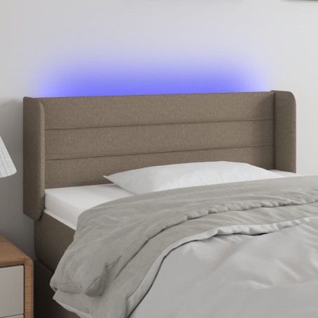  Tête de lit à LED Taupe 93x16x78/88 cm Tissu 