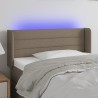 Tête de lit à LED Taupe 93x16x78/88 cm Tissu 