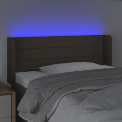  Tête de lit à LED Taupe 93x16x78/88 cm Tissu 