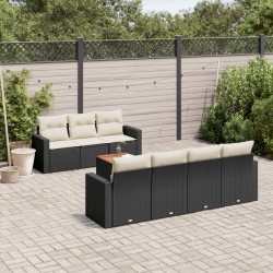 Ensemble de salle à manger pour jardin 9 pcs Noir Poly rotin 493825493825