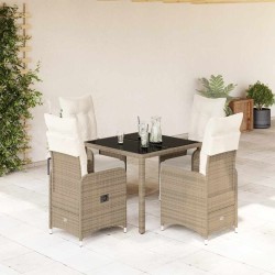 Ensemble de salle à manger pour jardin 9 pcs Marron polyrotin 493853493853