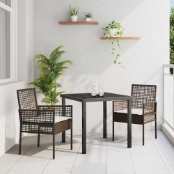 Ensemble de salle à manger pour jardin 9 pcs Beige polyrotin 493872493872