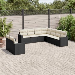 Ensemble de salle à manger pour jardin 9 pcs Beige polyrotin 493875493875