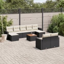 Ensemble de salle à manger pour jardin 9 pcs Noir 493909493909