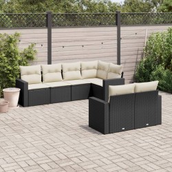 Ensemble de salle à manger pour jardin 9 pcs Beige polyrotin 493915493915