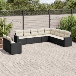 Ensemble de salle à manger pour jardin 9 pcs Beige polyrotin 493954493954