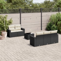 Ensemble de salle à manger pour jardin 9 pcs Beige polyrotin 493956493956