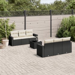 Ensemble de salle à manger pour jardin 9 pcs Beige polyrotin 493958493958