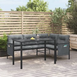 Ensemble de salle à manger pour jardin 9 pcs Gris polyrotin 493982493982