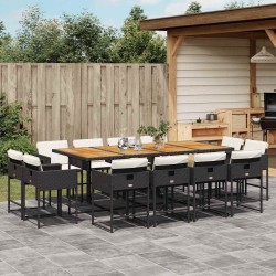 Ensemble de salle à manger pour jardin 9 pcs Gris et Noir Rotin 493983493983