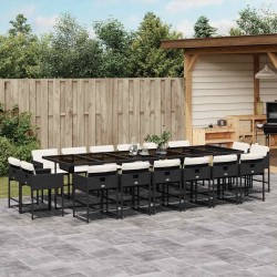 Ensemble de salle à manger pour jardin 9 pcs Gris polyrotin 493984493984