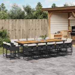 Ensemble de salle à manger pour jardin 9 pcs Gris polyrotin 493985493985