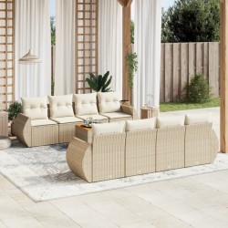Salon de jardin avec coussins 7 pcs marron résine tressée 494019494019