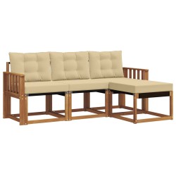Salon de jardin avec coussins 9 pcs beige résine tressée 494584494584