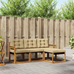 Salon de jardin avec coussins 9 pcs beige résine tressée 494599494599