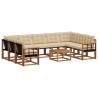 Salon de jardin avec coussins 9 pcs beige résine tressée 494676494676