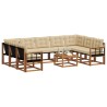 Salon de jardin avec coussins 9 pcs beige résine tressée 494676494676