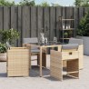 Salon de jardin avec coussins 9 pcs beige résine tressée 494871494871
