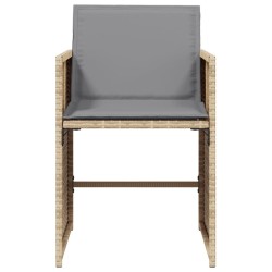 Salon de jardin avec coussins 9 pcs beige résine tressée 494871494871