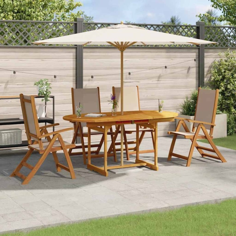Salon de jardin 11 pcs avec coussins crème bois de pin 494878494878