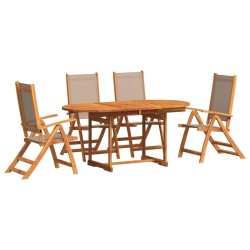Salon de jardin 11 pcs avec coussins crème bois de pin 494878494878