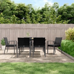 Salon de jardin 11 pcs avec coussins noir résine tressée 494920494920
