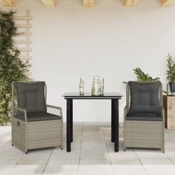 Salon de jardin 10 pcs avec coussins noir résine tressée 494962494962