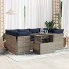 Salon de jardin 6 pcs avec coussins noir résine tressée 494985494985