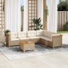 Salon de jardin 6 pcs avec coussins crème Bois de pin massif 494987494987