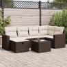 Salon de jardin 9 pcs avec coussins crème bois de pin massif 495010495010