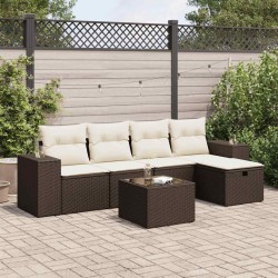 Salon de jardin 12 pcs avec coussins blanc crème bambou 495016495016