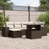 Salon de jardin 9 pcs avec coussins crème bois de pin massif 495028495028