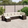 Salon de jardin 8 pcs avec coussins noir résine tressée 495031495031