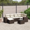 Salon de jardin 8 pcs avec coussins marron résine tressée 495033495033