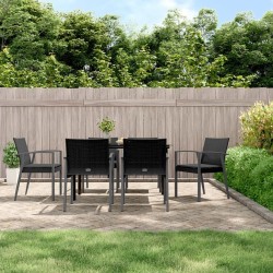 Salon de jardin 11 pcs avec coussins noir résine tressée 495039495039