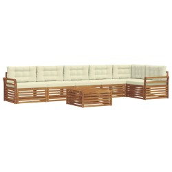 Ensemble de canapé de jardin 8 pcs Beige Poly rotin 495315495315