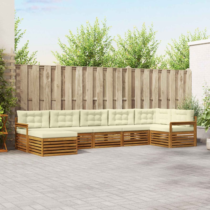 Ensemble de canapé de jardin 8 pcs Beige Poly rotin 495318495318