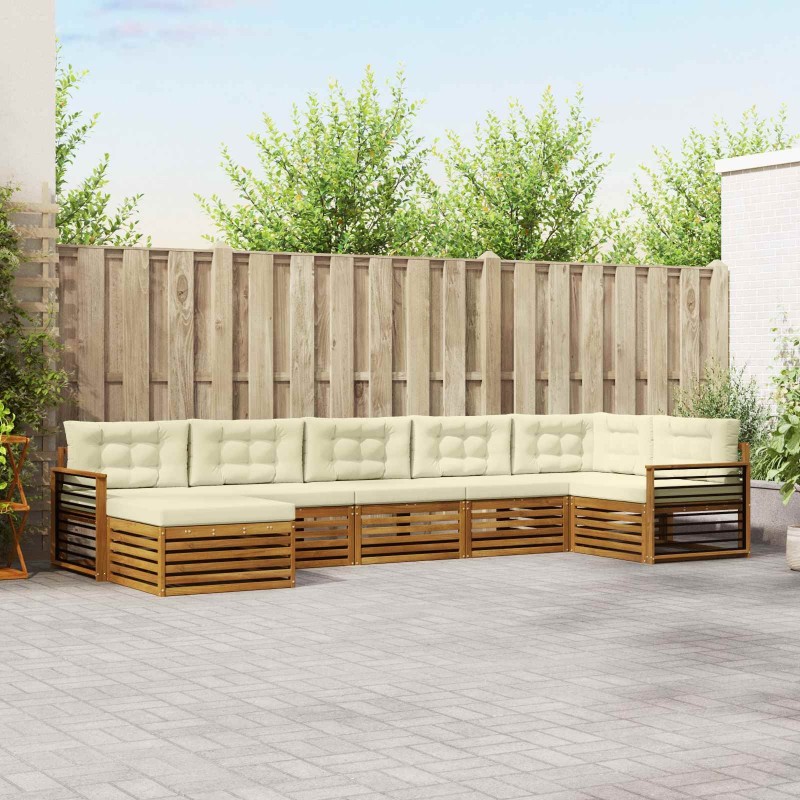 Ensemble de canapé de jardin 9 pcs Beige et crème polyrotin 495324495324