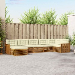 Ensemble de canapé de jardin 9 pcs Beige et blanc polyrotin 495327495327