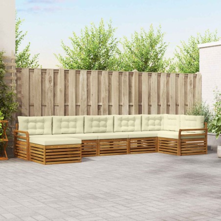 Ensemble de canapé de jardin 9 pcs Beige et crème polyrotin 495339495339