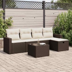 Salon de jardin 10 pcs avec coussins crème bois de pin massif 495341495341