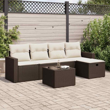 Salon de jardin 10 pcs avec coussins crème bois de pin massif 495341495341