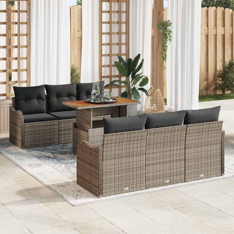Salon de jardin 5 pcs avec coussins bois massif douglas 495345495345