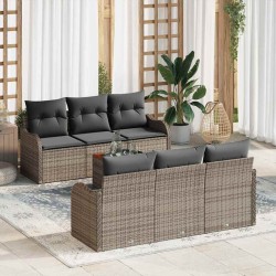 Salon de jardin 6 pcs avec coussins bois massif 495350495350