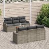 Salon de jardin 6 pcs avec coussins bois massif 495350495350