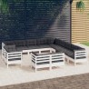 Salon de jardin 7 pcs et coussins bois massif sapin de douglas 495372495372